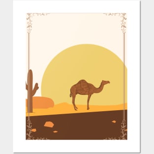 Camel on the desert Posters and Art